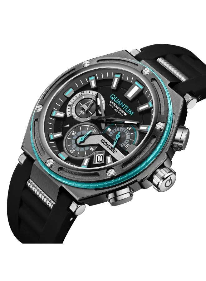 Quantum Men's Silicone Chronograph Watch HNG1010.061 - 50 mm