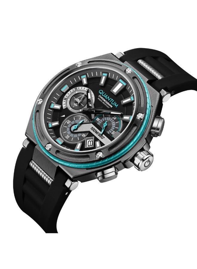 كوانتوم ساعة كرونوغراف سيليكون للرجال . -  مم - Image 2