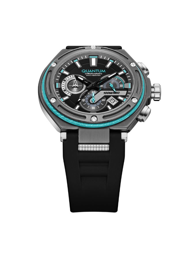 كوانتوم ساعة كرونوغراف سيليكون للرجال . -  مم - Image 5