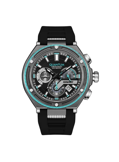 Quantum Men's Silicone Chronograph Watch HNG1010.061 - 50 mm