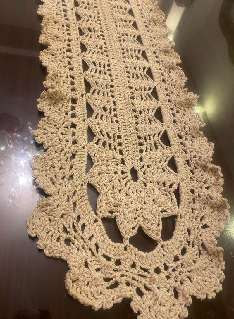 ماركة غير محددة مفرش هاندميد مستطيل بخيوط الغزل القطن طول 175 سم  - Image 3