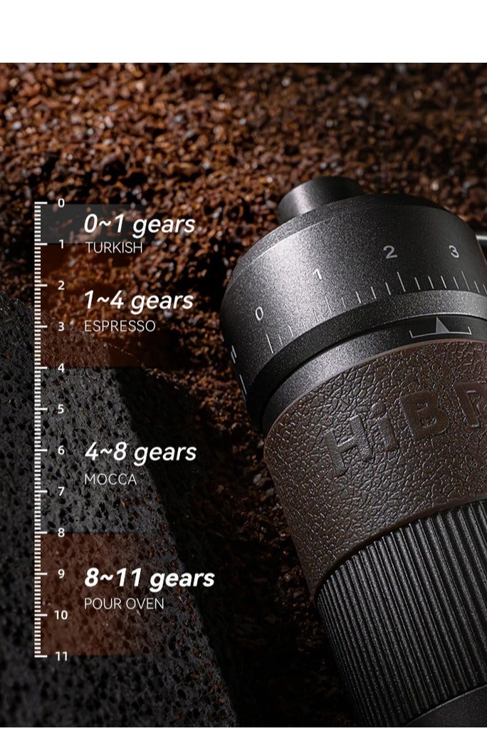 هيبرو مطحنة القهوة اليدوية المحمولة عالية الجودة مطحنة اليد الألومنيوم مع تخزين الفاصوليا المرئية G4B - Image 5