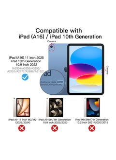 ARMOR Case for iPad 10th Generation 10.9 Inch 2022 / iPad 11th Generation (A16) 10.9 Inch 2025 Built-in Pencil Holder Flexible Back Cover, Trifold Stand, Auto Sleep Wake Rebound Series Clear / Pink  - Image 2
