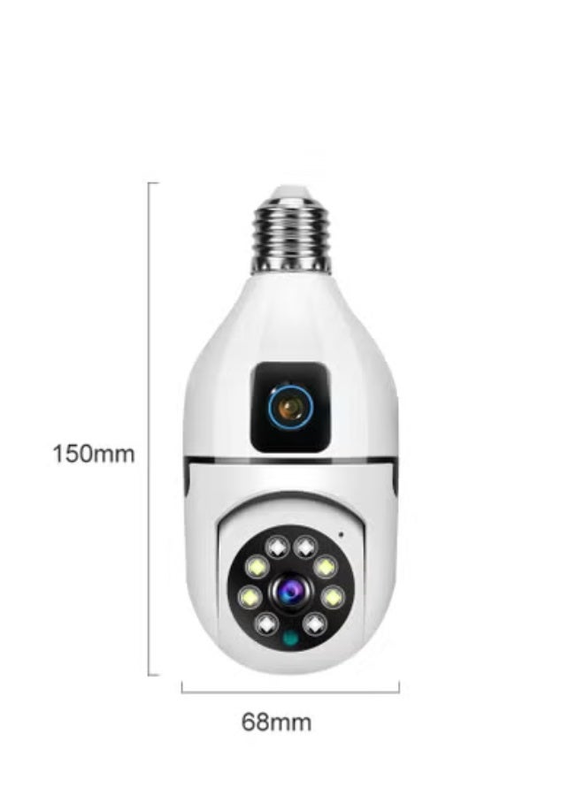GULFLINK GULFLINK V380 Pro Dual Lens Dual Screen E27 Bulb Camera Two Ways Audio Color Night Vision Smart Home Security Wireless WiFi Indoor Camera - Image 2