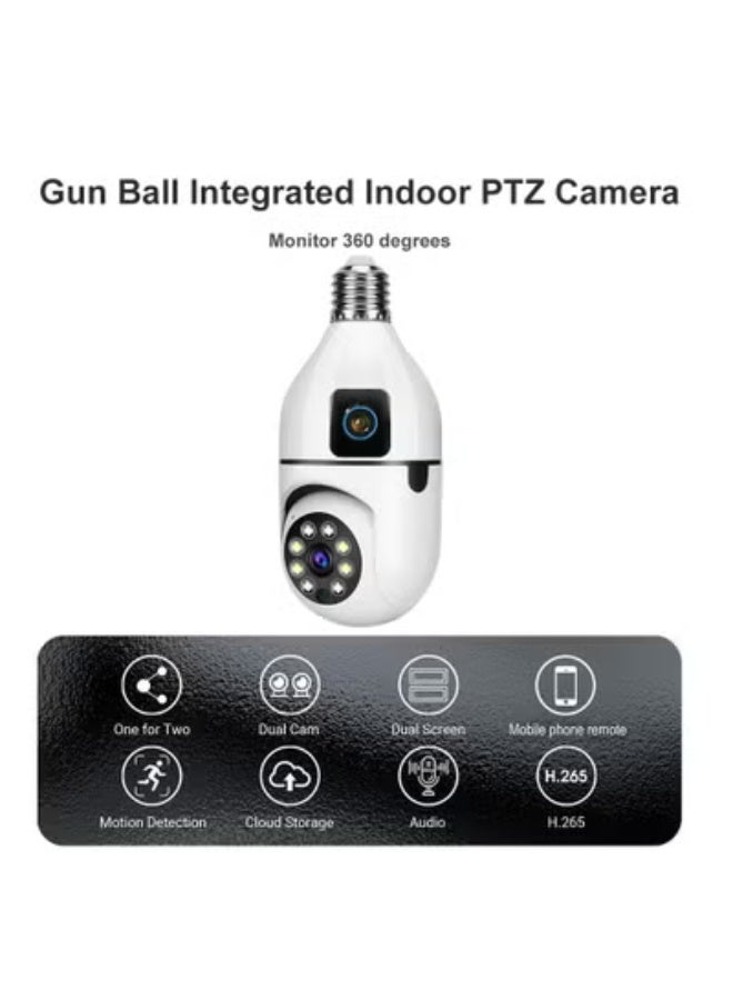 GULFLINK GULFLINK V380 Pro Dual Lens Dual Screen E27 Bulb Camera Two Ways Audio Color Night Vision Smart Home Security Wireless WiFi Indoor Camera - Image 3