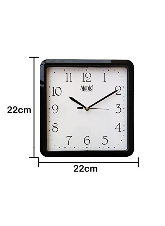 Ajanta ساعة حائط أنالوج تجريدية من أجانتا بلاستيك – تصميم مربع مدمج 21.6 سم – إطار أسود مع قرص حديث – حركة كوارتز – مثالية للمنزل والمكتب وغرفة الدراسة (الموديل 907) - Image 4