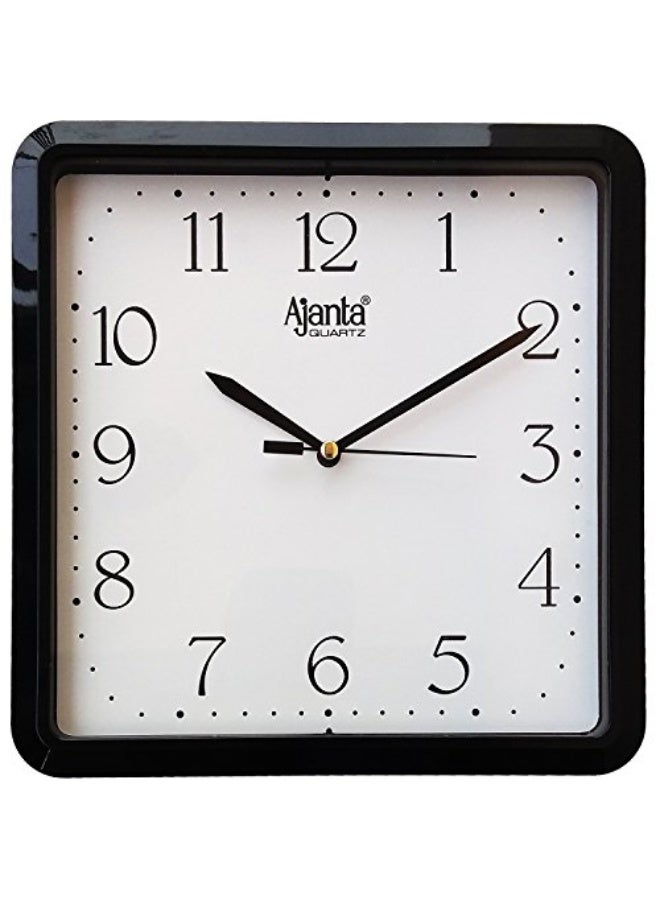 Ajanta ساعة حائط أنالوج تجريدية من أجانتا بلاستيك – تصميم مربع مدمج 21.6 سم – إطار أسود مع قرص حديث – حركة كوارتز – مثالية للمنزل والمكتب وغرفة الدراسة (الموديل 907) - Image 1