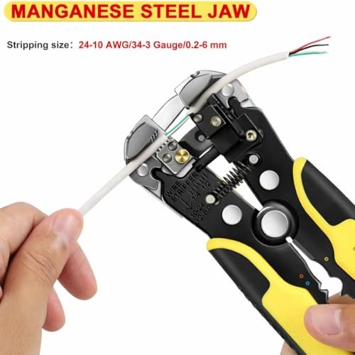 Inditrust 8 Inch Automatic Wire Stripper Plier with Zinc Alloy Body | Multi Function Wire Cutting, Stripping & Crimping Tool for Electricians, Cable Repair & Industrial Use (Yellow) - Image 5