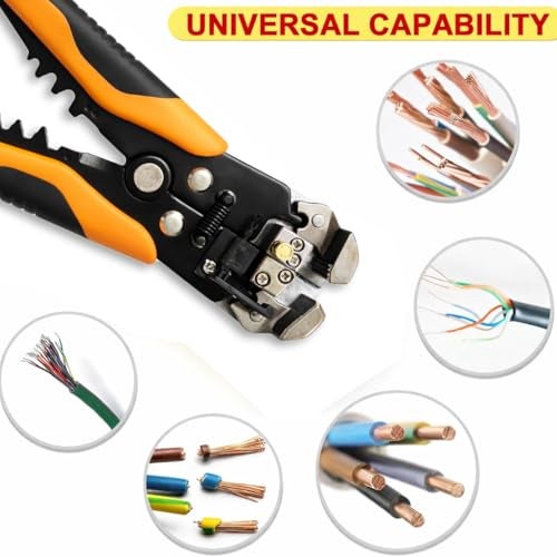 Inditrust 8 Inch Automatic Wire Stripper Plier with Zinc Alloy Body | Multi Function Wire Cutting, Stripping & Crimping Tool for Electricians, Cable Repair & Industrial Use (Yellow) - Image 4