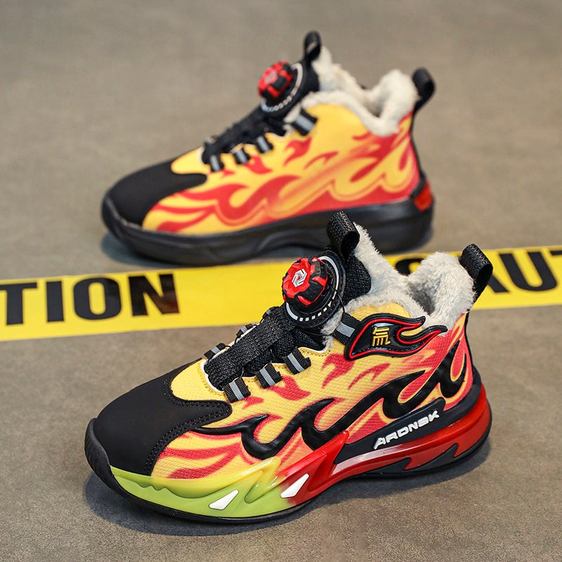 National Tide Joint Men'S Shoes Cotton Shoes Fleece-Lined Warm 2024 Winter Children'S Basketball Shoes Cotton Sneaker - Image 1