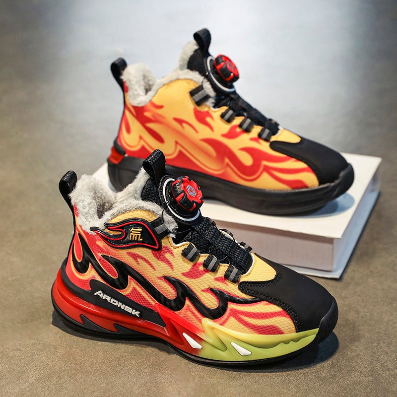 National Tide Joint Men'S Shoes Cotton Shoes Fleece-Lined Warm 2024 Winter Children'S Basketball Shoes Cotton Sneaker - Image 5