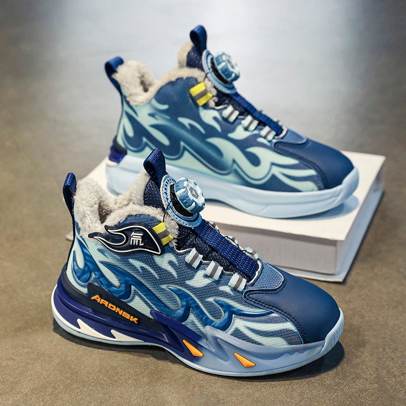 National Tide Joint Men'S Shoes Cotton Shoes Fleece-Lined Warm 2024 Winter Children'S Basketball Shoes Cotton Sneaker - Image 3