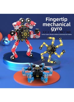 Robot Fingertip Gyro Deformation Mechanical Finger Gyro Decompression Decompression Artifact Finger Spiral Fingertip Toy-Colour:Mechanical Gyro