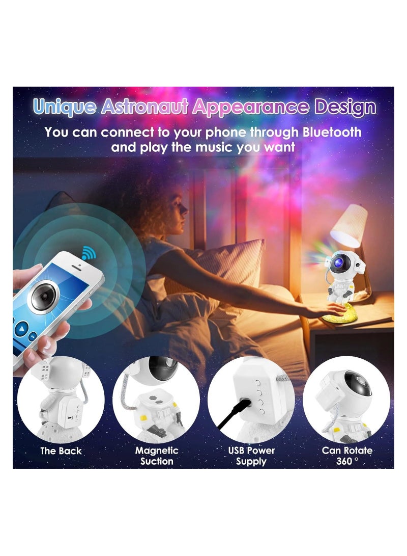 SYOSI Star Projector Galaxy Night Light Bluetooth Sound Astronaut Space Projector Starry Nebula Ceiling LED Lamp Sky Projector with Moon Light Kids Room Decor Aesthetic Gifts for Birthday Gift - Image 3