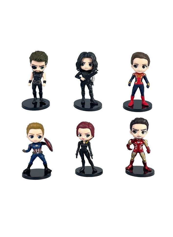 General Marvel big head Avengers superhero model figure Superman steel Spider-Man beauty team doll ornament for fans and friends (11cm)  - Image 1