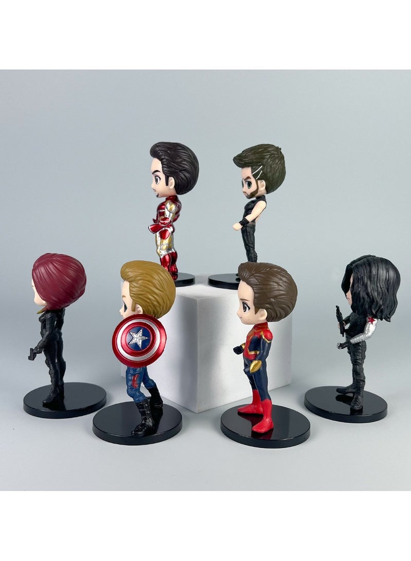 General Marvel big head Avengers superhero model figure Superman steel Spider-Man beauty team doll ornament for fans and friends (11cm)  - Image 2