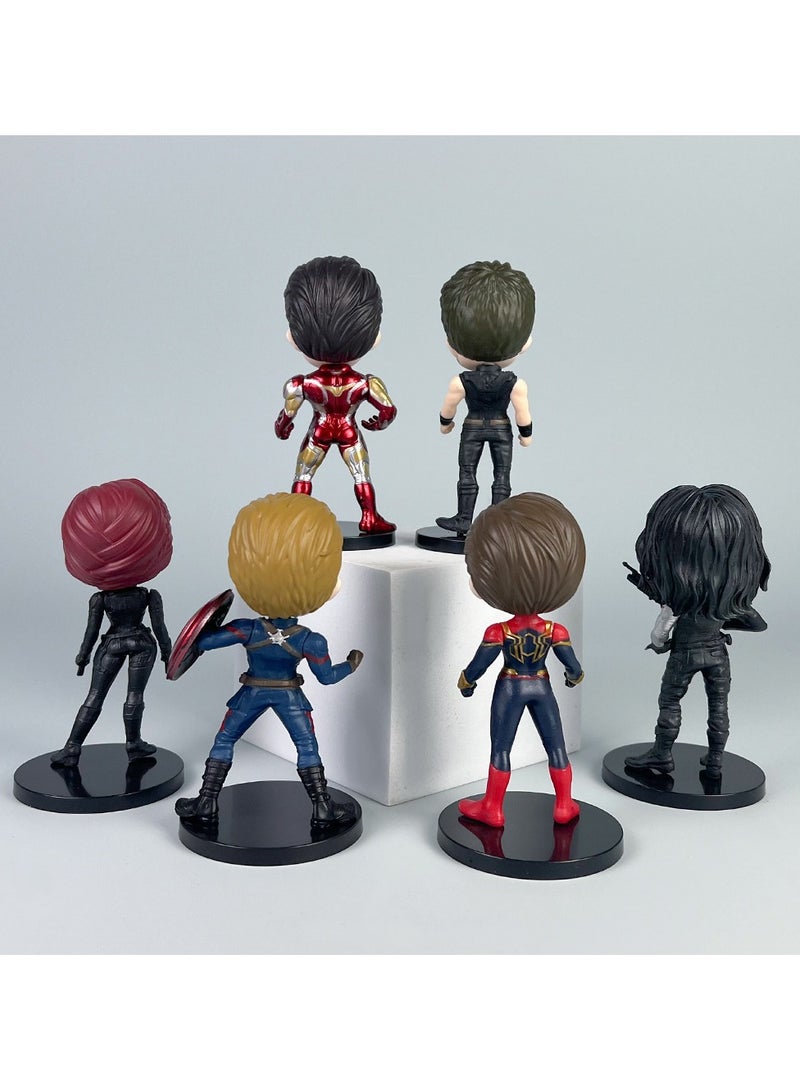 General Marvel big head Avengers superhero model figure Superman steel Spider-Man beauty team doll ornament for fans and friends (11cm)  - Image 3