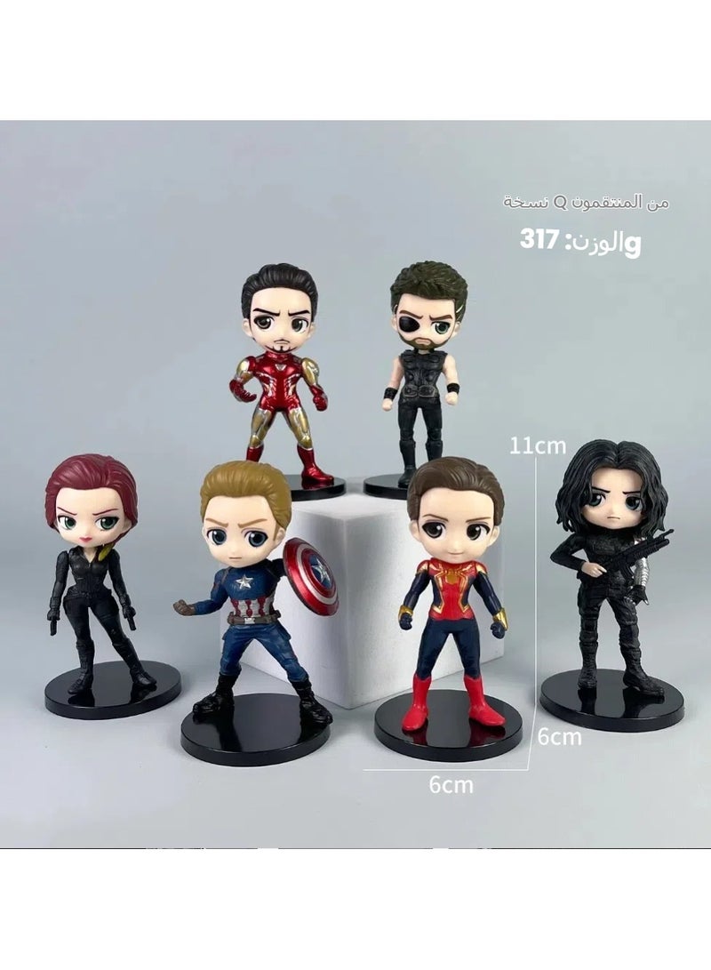 General Marvel big head Avengers superhero model figure Superman steel Spider-Man beauty team doll ornament for fans and friends (11cm)  - Image 4