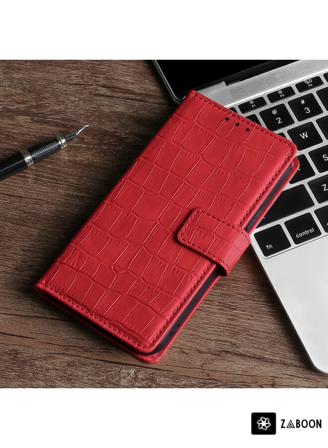 Zaboon Protective Case For Samsung Galaxy S10 Skin Feel Crocodile Texture Magnetic Clasp Horizontal Flip PU Leather Case with Holder & Card Slots & Wallet - Image 1