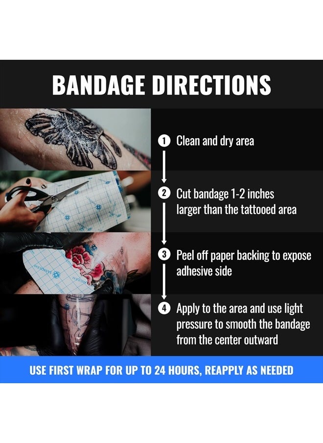 Saniderm - Tattoo Aftercare Bandage (Personal Roll, 10.2 in x 2 yd) – Convenient, Faster Tattoo Healing and Protection – Sterile, Waterproof, and Latex-Free - Image 1