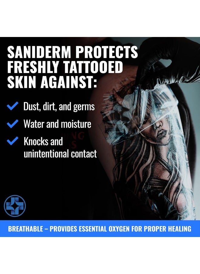Saniderm - Tattoo Aftercare Bandage (Personal Roll, 10.2 in x 2 yd) – Convenient, Faster Tattoo Healing and Protection – Sterile, Waterproof, and Latex-Free - Image 1