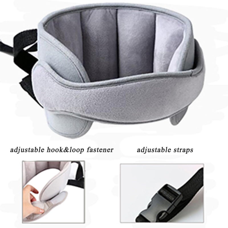 StoHua Child Car Seat Head Support - Baby Safety Car Seat Neck Relief Holder, Adjustable Head Band Strap Headrest, Baby & Kids Travel Accessories, Grey - Image 5