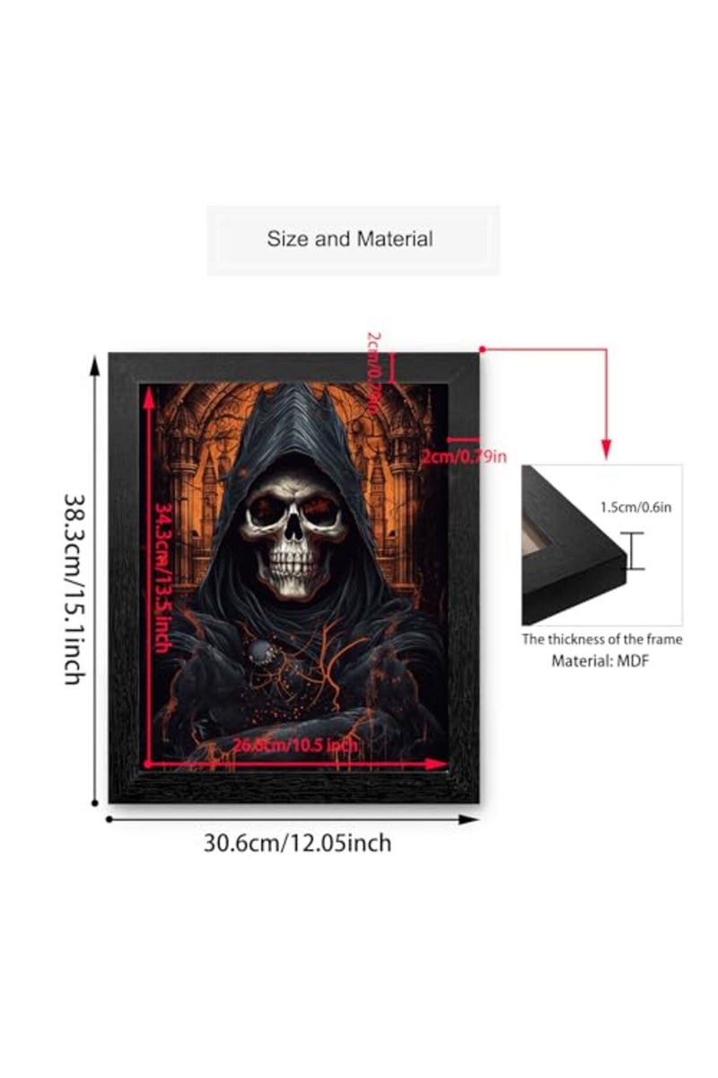 HoozGee Framed Gothic Room Decor Witchy Wall Decor with FRAME Halloween Party Decor Gothic Manor Portraits Horror Goth Wall Art Prints House Creepy Spooky Creepy Posters (Halloween, 11"x14" FRAMED) - Image 4