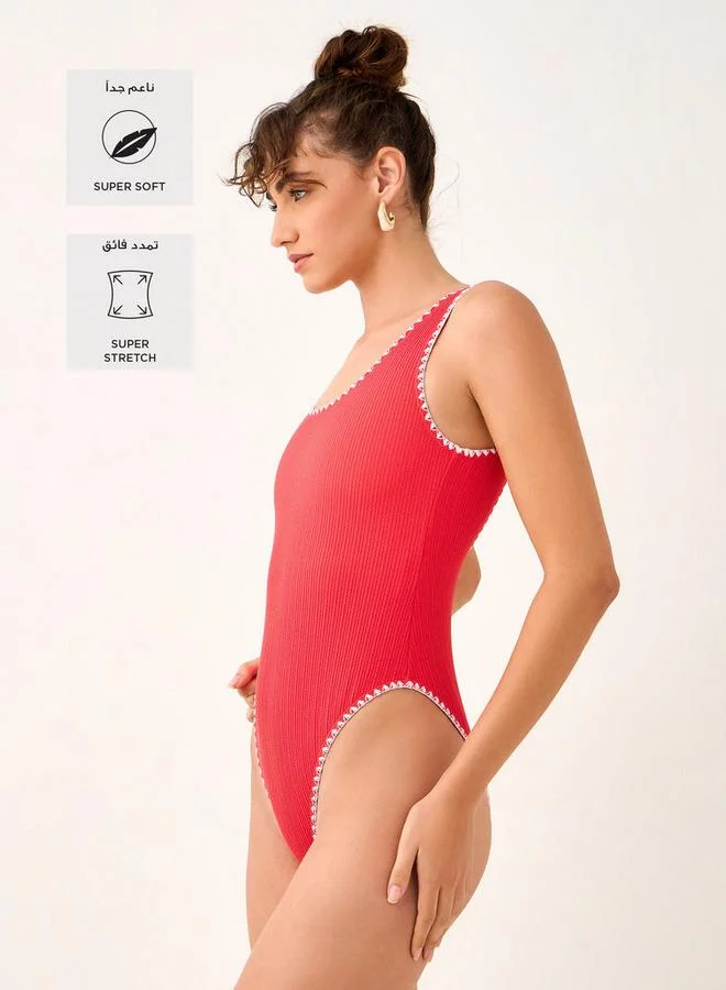 سبلاش فيڤ Crochet Trim Swimsuit