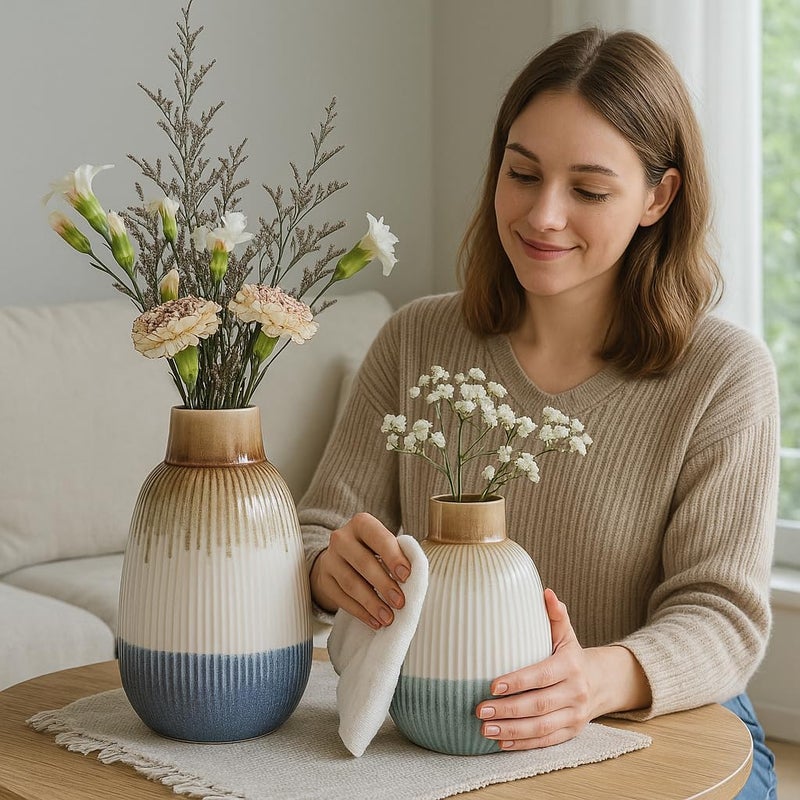 BS B&S Ceramic Flower Vase - Elegant Decorative Centerpiece - Image 2