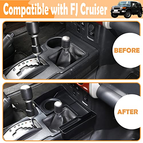LLKUANG ABS Car Central Gear U Shape Storage Box Compatible with 2007-2021 Toyota FJ Cruiser Multifunctional Tray Storage Box - Image 2