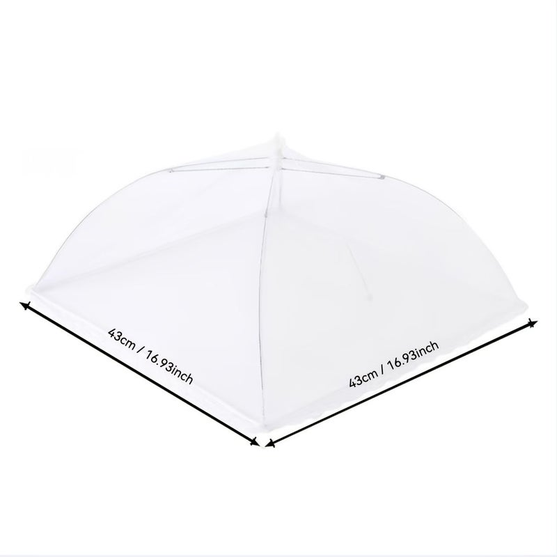 Set Of 2 Collapsible White Mesh Food Covers Effective Protection Against Insects And Flies Convenient Outdoor Dining Table Cover For Picnics Barbecues And Gatherings - Image 2