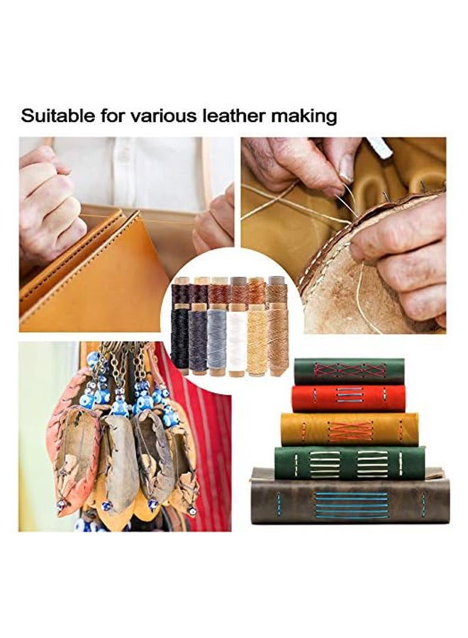 Leather Waxed Thread Cord 393 Yards 150D Sewing Waxed Thread for Leather Craft DIY Sewing Craft 12 Colors, Each Roll of 32.8 Yards - Image 3