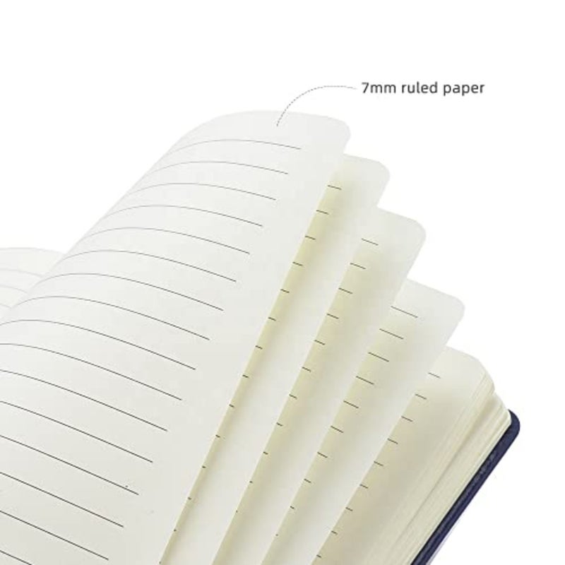 NA-1، دفتر مقاس A5، صفحات مسطرة، غلاف مقوى أسود، دفتر كتابة - 192 صفحة، 3 قطع - Image 3