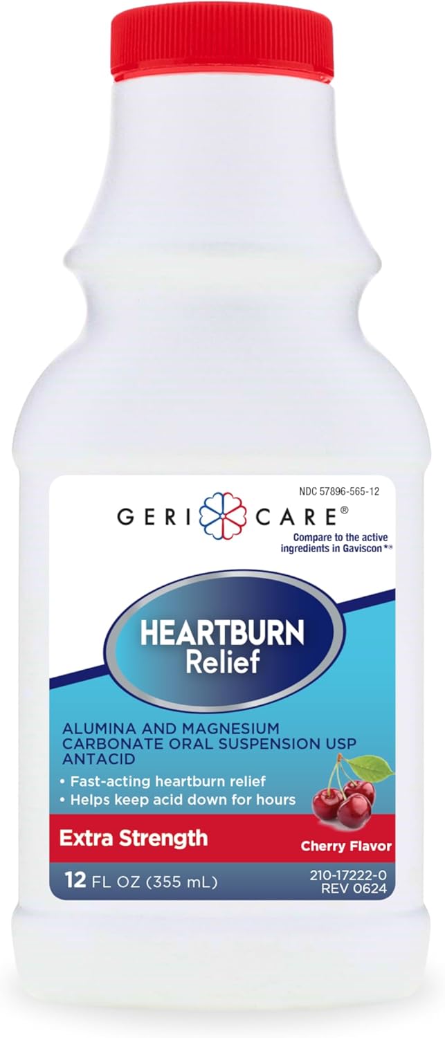GeriCare GeriCare Heartburn Relief and Acid Reflux Medicine | Effective Antacid Tablets for GERD Relief and Heartburn | Alternative to Maalox Liquid, Mylanta, and Pepcid Complete Chewable (1) 