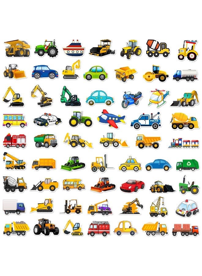 Transportation Vehicle Truck Stickers for Kids Boy Vinyl Waterproof Sticker 60 Pack Party Favor and Supplies (Construction truck Airplane Train Helicopter Car Boat Motorcycle Tractor Bus) - Image 2