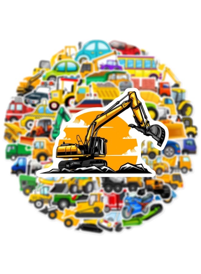 Transportation Vehicle Truck Stickers for Kids Boy Vinyl Waterproof Sticker 60 Pack Party Favor and Supplies (Construction truck Airplane Train Helicopter Car Boat Motorcycle Tractor Bus) - Image 5