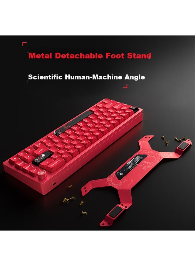 Thunderobot Vic68 Magnetic Axis Keyboard, 0.01rt Aluminum Alloy Cnc Gaming Customizable Keyboard, Wired Connection Full Key Hot-swappable Web-page Driver For Valorant, Snake Year Red - Image 4