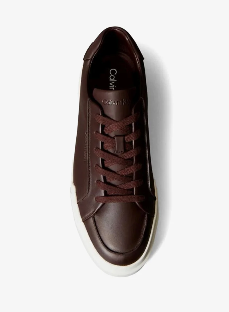 CALVIN KLEIN Bordeaux/Vaporous/Granite Road CK Avenue - Leather Logo Trainers for Men | Best Price UAE