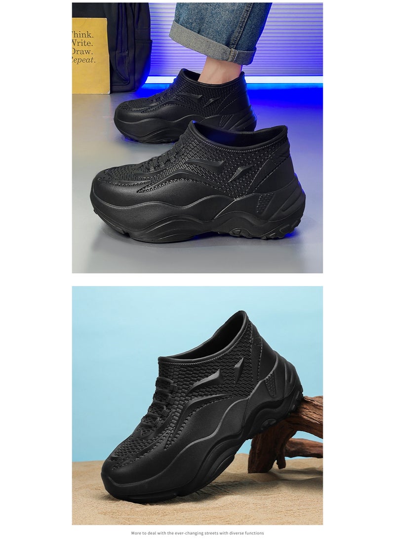 Unisex Adults Kitchen Safety Shoes Chef Shoes Non Slip Garden Work Shoes Lightweight Waterproof Restaurant Food Service Shoes, Black, - Image 4