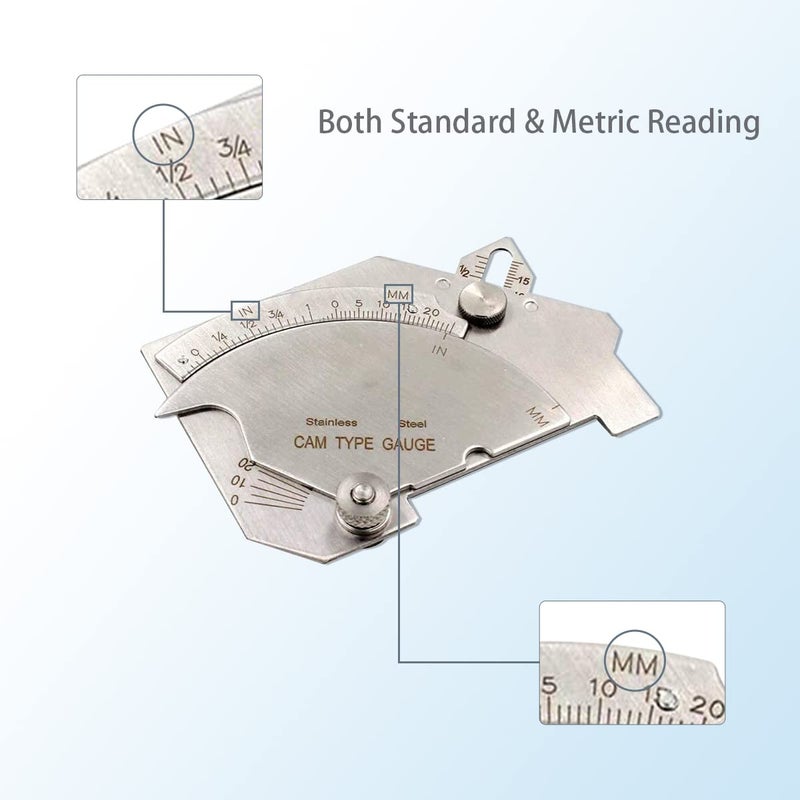WeldingStop مقياس لحام جسر WeldingStop MG-8 لفحص سطح اللحام وزوايا اللحام - Image 2