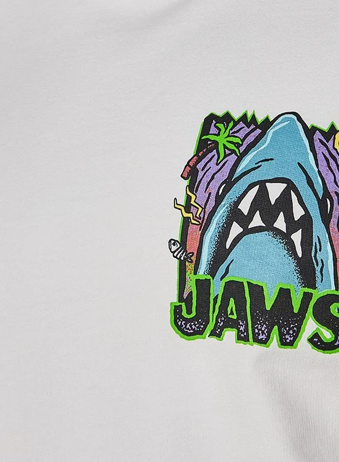 SP Characters Jaws Men Regular Fit Crew Neck Short Sleeve T-shirt