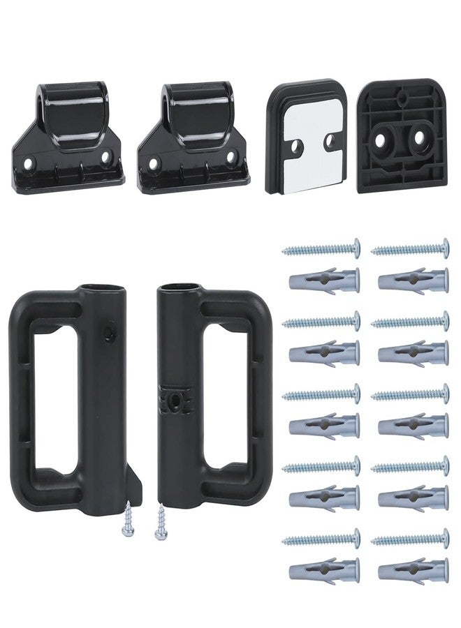 Bingguz Reinforced Retractable Baby Gate Replacement Parts Retractable Pet Gates Hardware Mounted Baby Gate for Doorway Full Set Hardware Reinforced Strips Dog Gates Screws Replacement, Black - Image 1