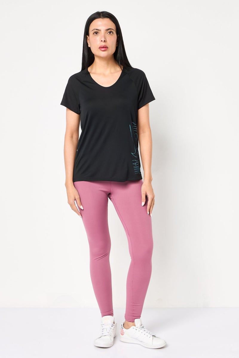 Nike Women Standard Fit Short Sleeve Running T-Shirt, Black - Image 2