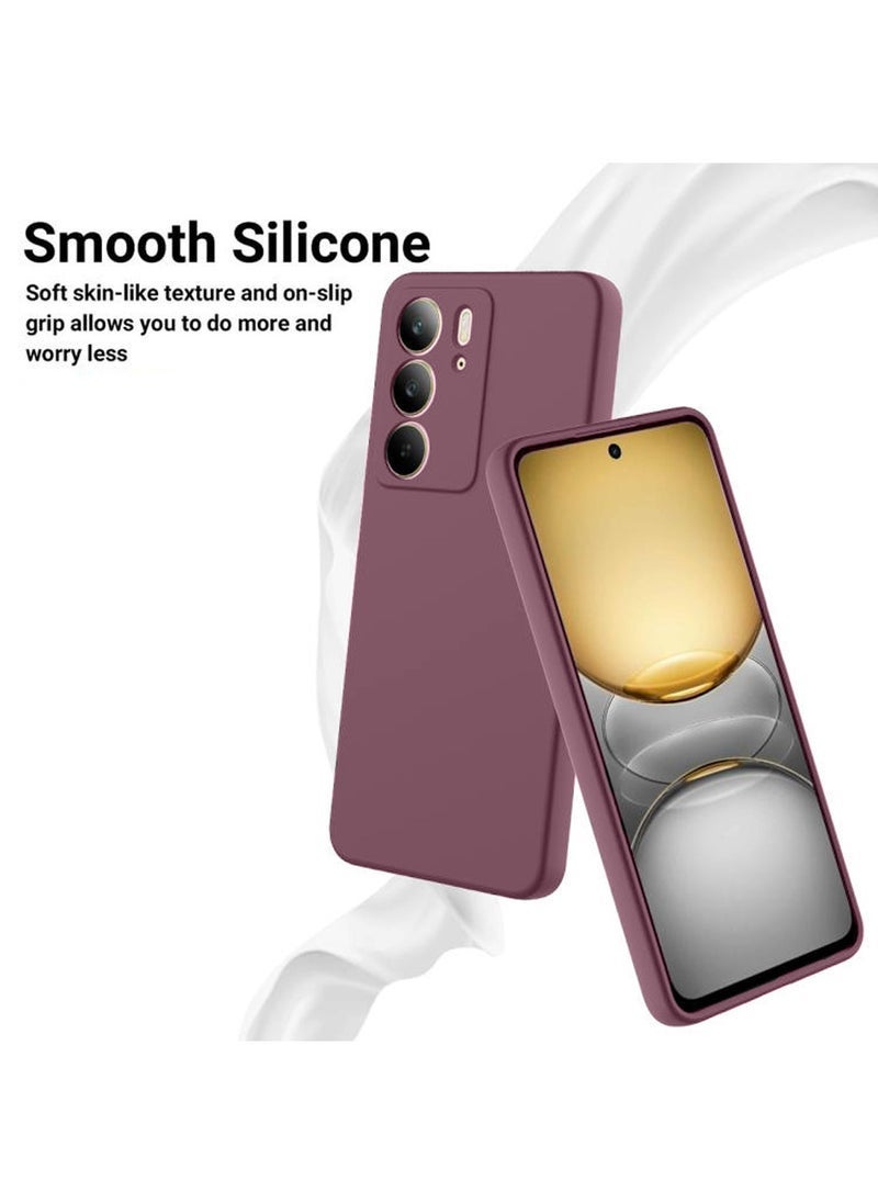 MUNTAQI Realme C75 4G 2024 Premium Soft Liquid Silicone Case Cover – Slim & Protective, Shock Absorbent, Stylish Maroon, Anti-Slip, Ultra-Durable - Image 3