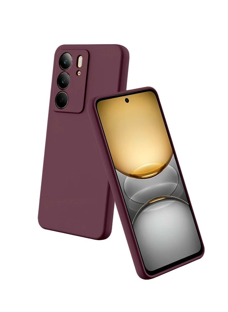 MUNTAQI Realme C75 4G 2024 Premium Soft Liquid Silicone Case Cover – Slim & Protective, Shock Absorbent, Stylish Maroon, Anti-Slip, Ultra-Durable - Image 1