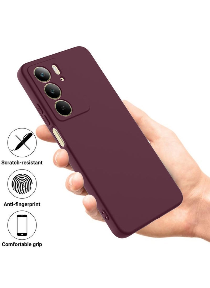 MUNTAQI Realme C75 4G 2024 Premium Soft Liquid Silicone Case Cover – Slim & Protective, Shock Absorbent, Stylish Maroon, Anti-Slip, Ultra-Durable - Image 2