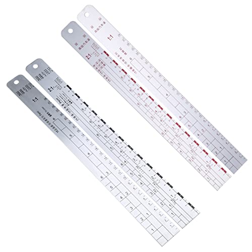Zaagot Stainless Steel Paint Stick Car Paint Proportional Measuring Scale Solvent Resistant Painting Mixing Tool Ruler Stainless Steel - Image 1