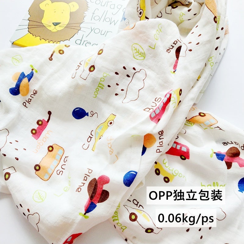 Baby Gauze Wrapping Towel Pure Cotton Double-Layer Plain Summer Thin Birth Room Wrapping Newborn Bed Sheet Bath Towel Blanket - Image 3