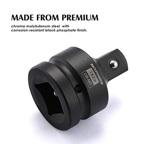 MIXPOWER 1-Inch Drive (F) to 3/4-Inch (M) Impact Socket Adapter and Reducer, Chrome Molybdenum Steel, Ball Detent, Tapered Square End… - Image 5