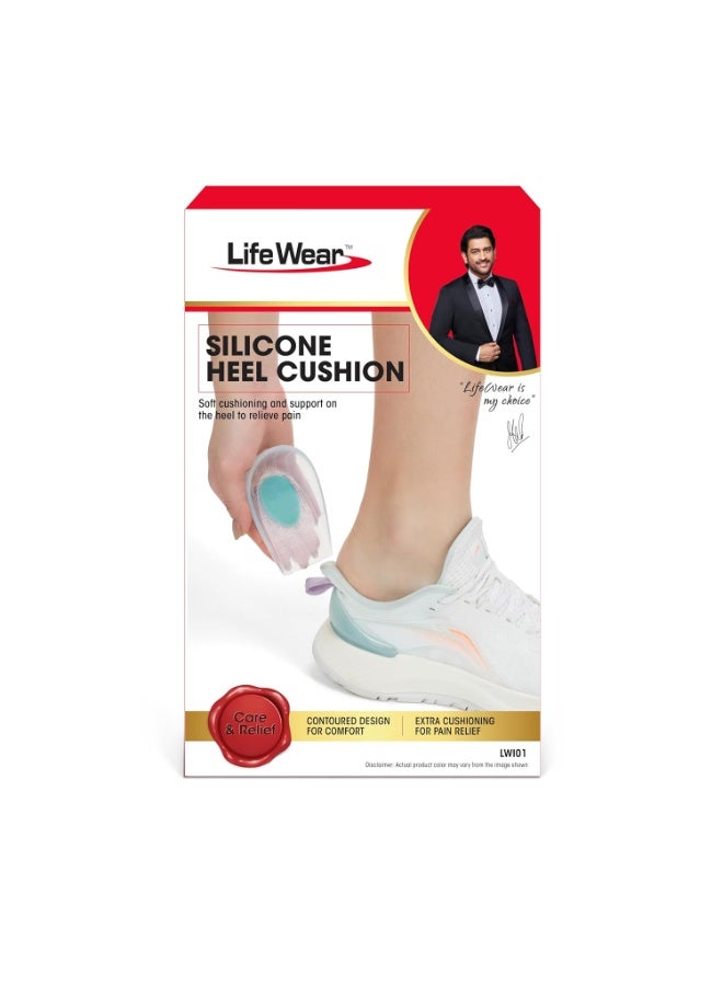 LifeWear Silicone Heel Cushion Inserts for Heel Pain Relief & Plantar Fasciitis Support | Shock Absorbing Gel Heel Pads | Non-Slip Shoe Inserts for Men & Women - Image 3